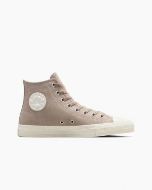 Beige White Converse CONS Chuck Taylor All Star Pro Nubuck Men Sneakers UK | C-31750469