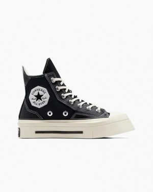 Black Converse Chuck 70 De Luxe Squared Men Sneakers UK | C-41376289