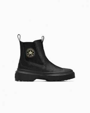 Black Converse Chuck Taylor All Star Lugged Kids' Boots UK | C-78264909