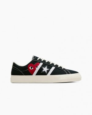 Black / Red Converse Converse x PLAY Comme des Garçons One Star Academy Pro Men Tennis Shoes UK | C-47985369