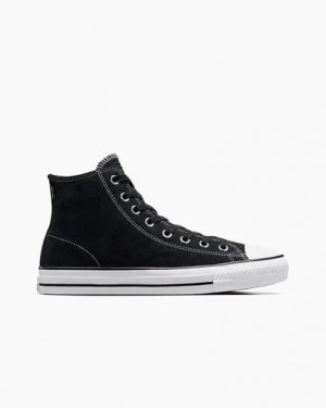 Black / White Converse CONS Chuck Taylor All Star Pro Suede Men Skate Shoes UK | C-83506299