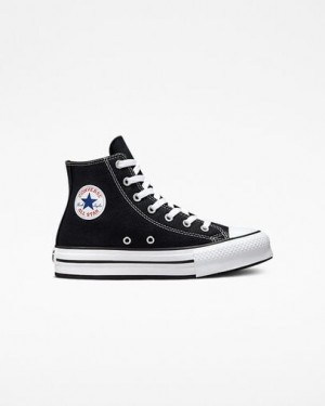 Black / White Converse Chuck Taylor All Star EVA Lift Kids' Platform Shoes UK | C-92483169