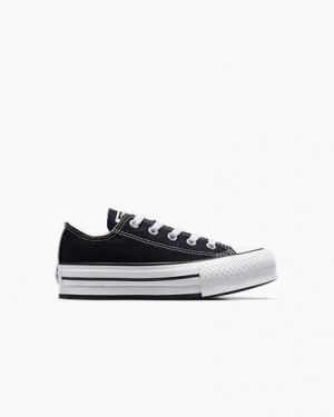 Black / White Converse Chuck Taylor All Star EVA Lift Kids' Platform Shoes UK | C-54293109