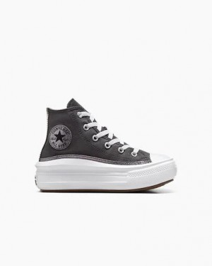 Black / White Converse Chuck Taylor All Star Move Glitter Kids' Sneakers UK | C-35870469