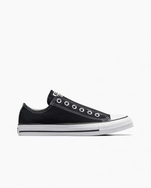 Black / White Converse Chuck Taylor All Star Men Slip On Shoes UK | C-56487939