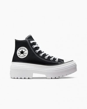 Black / White Converse Chuck Taylor All Star Lugged Heel Platform Women Boots UK | C-14957289