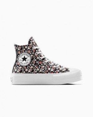 Black / White Converse Chuck Taylor All Star Lift Women Platform Shoes UK | C-90465719