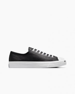 Black / White Converse Jack Purcell Leather Men Tennis Shoes UK | C-58934019