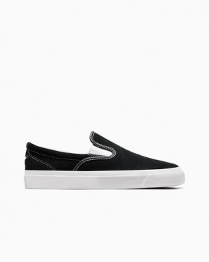 Black / White Converse One Star CC Pro Suede Slip Men Skate Shoes UK | C-09734829