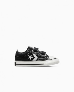 Black / White Converse Star Player 76 Easy-On Kids' Canvas Shoes UK | C-23167809