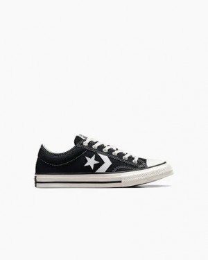 Black / White Converse Star Player 76 Foundational Kids' Canvas Shoes UK | C-78421369