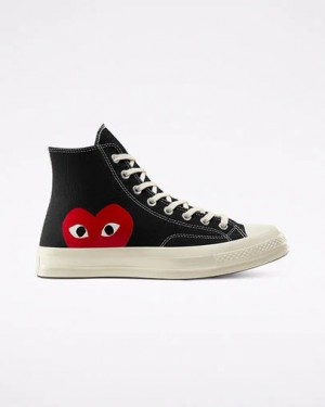 Black / White / Red Converse Converse x PLAY Comme des Garçons Chuck 70 Men Sneakers UK | C-35689079