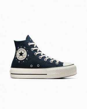 Blue Converse Chuck Taylor All Star Lift Women Platform Shoes UK | C-80731659