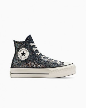 Blue / Black Converse Chuck Taylor All Star Lift Women Platform Shoes UK | C-35812499