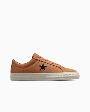 Brown Converse One Star Pro Men Skate Shoes UK | C-69402319