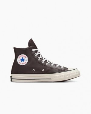 Coffee / Blue / White Converse Chuck 70 Heritage Color Leather Men Sneakers UK | C-05916839