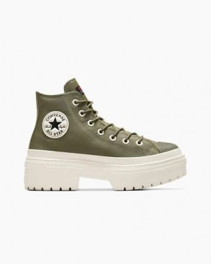 Dark Green / Black Converse Chuck Taylor All Star Lugged Heel Platform Waterproof Women Boots UK | C-45629089