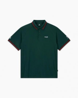 Green Converse Converse x Liverpool FC Marquis Polo Men Polo Shirts UK | C-83791659