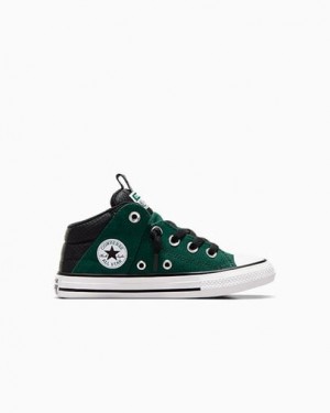 Green / Black / White Converse Chuck Taylor All Star Axel Sporty Easy-On Kids' Boots UK | C-49603759