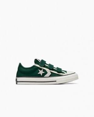 Green / White / Black Converse Star Player 76 Luxe Kids' Sneakers UK | C-07846259