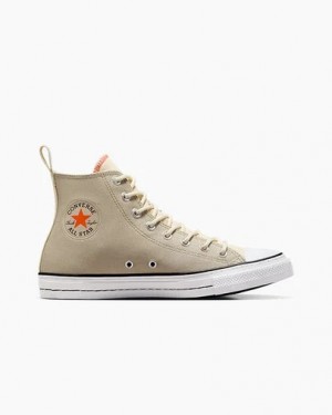 Grey / Beige White Converse Chuck Taylor All Star Vintage Athletic Men Sneakers UK | C-15890349