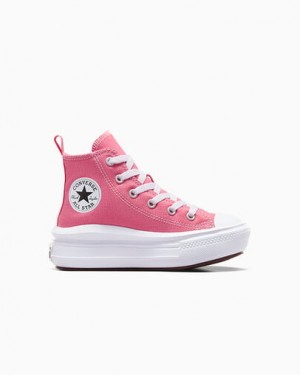 Pink / White / Black Converse Chuck Taylor All Star Move Color Pop Kids' Platform Shoes UK | C-98047239