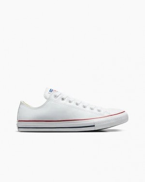 White Converse Chuck Taylor All Star Leather Women Tennis Shoes UK | C-24185399