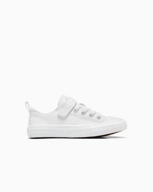 White Converse Chuck Taylor All Star Malden Street Leather Kids' Sneakers UK | C-50367489