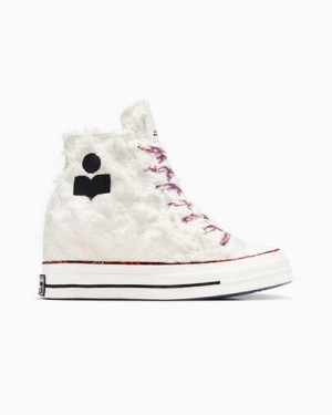 White Converse Converse x Isabel Marant Chuck 70 Wedge Men Platform Shoes UK | C-59613709