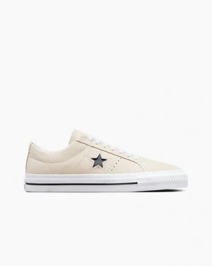 White / Black Converse CONS One Star Pro Suede Men Skate Shoes UK | C-17284369