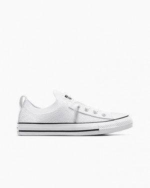 White / Black Converse Chuck Taylor All Star Shoreline Knit Women Slip On Shoes UK | C-57603289