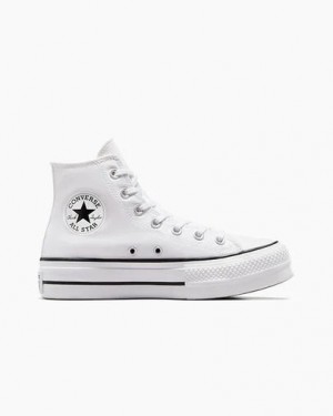 White / Black Converse Chuck Taylor All Star Lift Women Platform Shoes UK | C-18302579