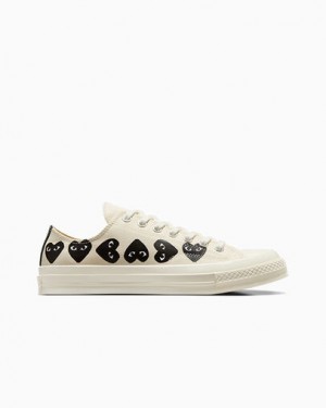 White / Black Converse Converse x PLAY Comme des Garçons Chuck 70 Multi Heart Men Sneakers UK | C-85431929