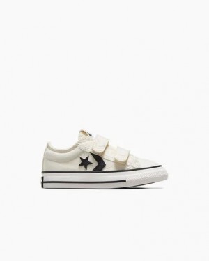 White / Black Converse Star Player 76 Easy-On Kids' Canvas Shoes UK | C-63824759