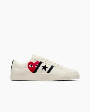 White / Black / Red Converse Converse x PLAY Comme des Garçons One Star Academy Pro Women Skate Shoes UK | C-31974259