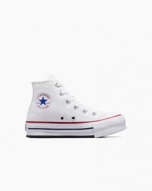 White / Dark Red / Navy Converse Chuck Taylor All Star EVA Lift Kids' Platform Shoes UK | C-53940769