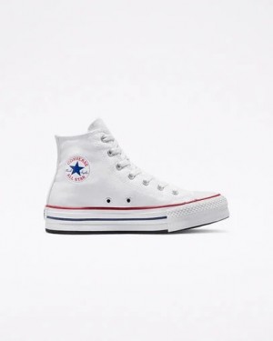 White / Dark Red / Navy Converse Chuck Taylor All Star EVA Lift Kids' Canvas Shoes UK | C-93201469