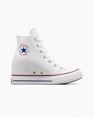 White / Red / Navy Converse Chuck Taylor All Star Wedge Women Platform Shoes UK | C-06231949