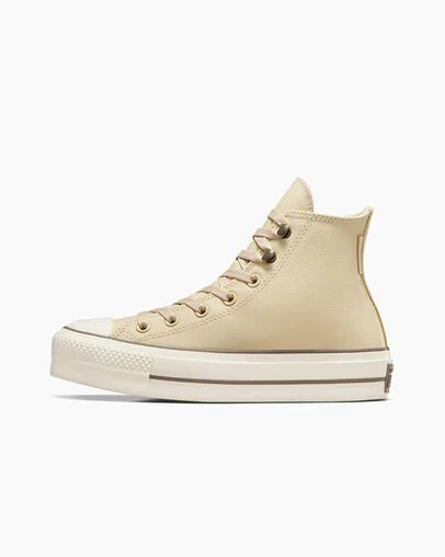 Beige Converse Chuck Tayor All Star Lift Women Platform Shoes UK | C-53482679