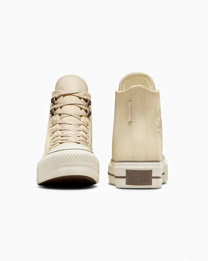 Beige Converse Chuck Tayor All Star Lift Women Platform Shoes UK | C-53482679