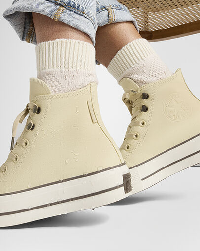 Beige Converse Chuck Tayor All Star Lift Women Platform Shoes UK | C-53482679