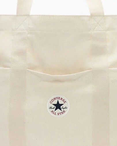 Beige Converse Premium Canvas Men Tote Bag UK | C-76423959