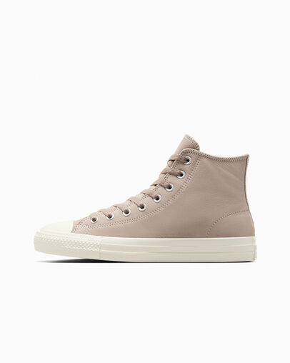 Beige White Converse CONS Chuck Taylor All Star Pro Nubuck Women Skate Shoes UK | C-39621749