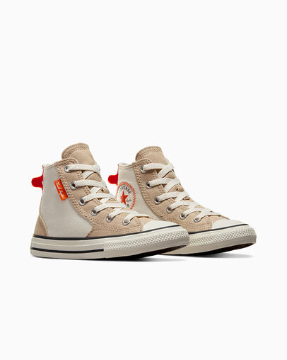 Beige / Orange Converse Chuck Taylor All Star Kids' Canvas Shoes UK | C-30619759