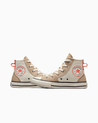 Beige / Orange Converse Chuck Taylor All Star Kids' Canvas Shoes UK | C-30619759