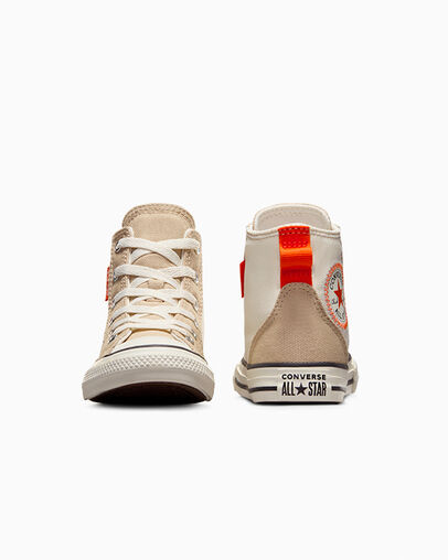 Beige / Orange Converse Chuck Taylor All Star Kids' Canvas Shoes UK | C-30619759