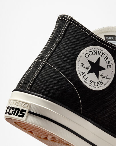 Black Converse CONS Chuck Taylor All Star Pro Cut Off Women Skate Shoes UK | C-42835969