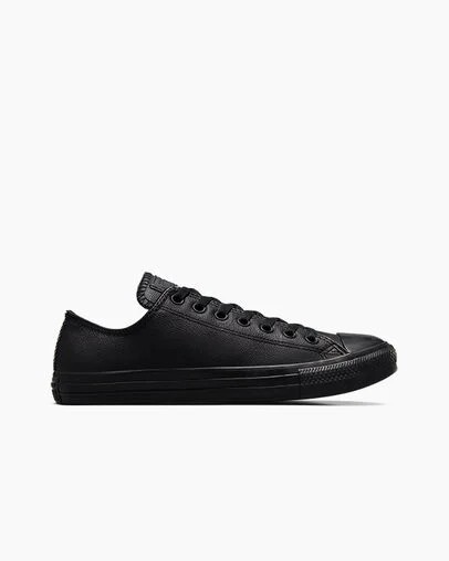 Black Converse Chuck Taylor All Star Leather Men Tennis Shoes UK | C-45910389