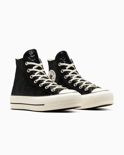 Black Converse Chuck Taylor All Star Lift Women Platform Shoes UK | C-78452619