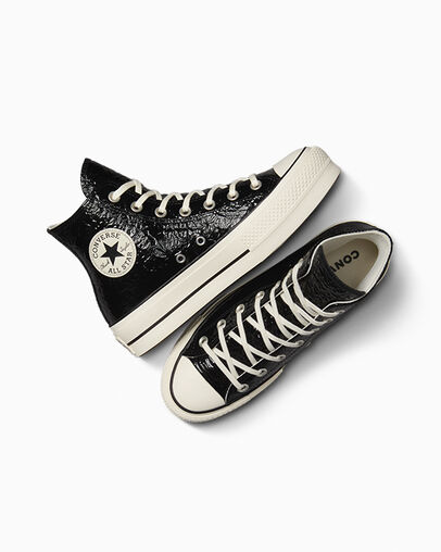 Black Converse Chuck Taylor All Star Lift Women Platform Shoes UK | C-78452619